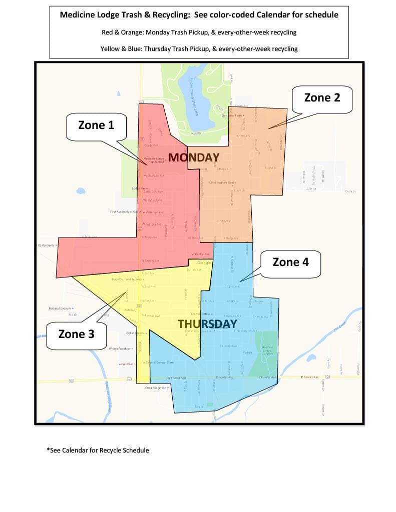 Medicine Lodge recycling map
