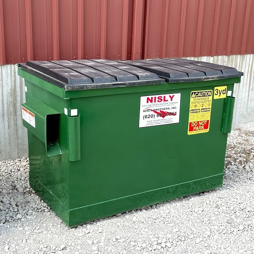 3 yard container for commercial trash services near newton kansas