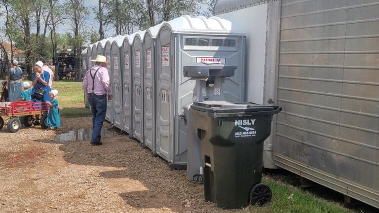 Portable toilet for event in central Kansas