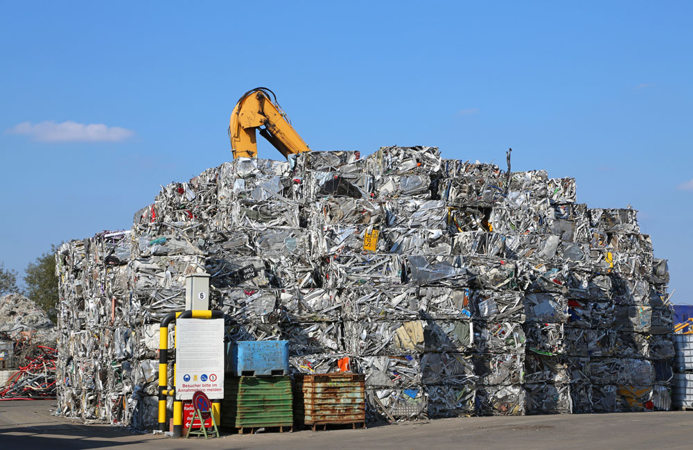 Material at recycling center